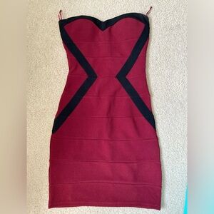 Strapples burgundy dress size S